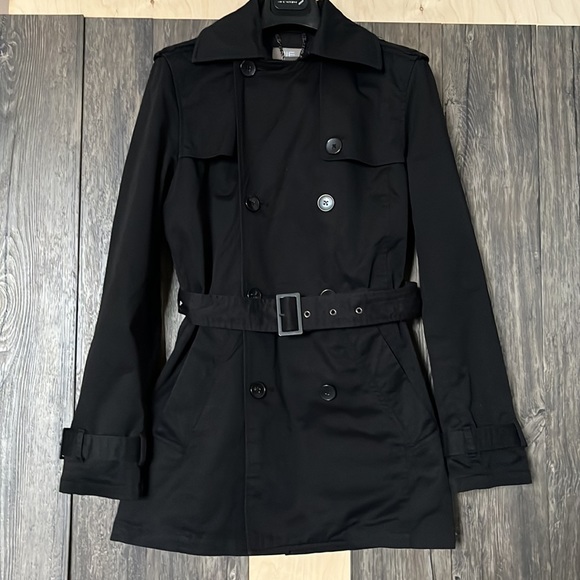 WE FASHION Amsterdam Black Belted Peacoat - Picture 2 of 12